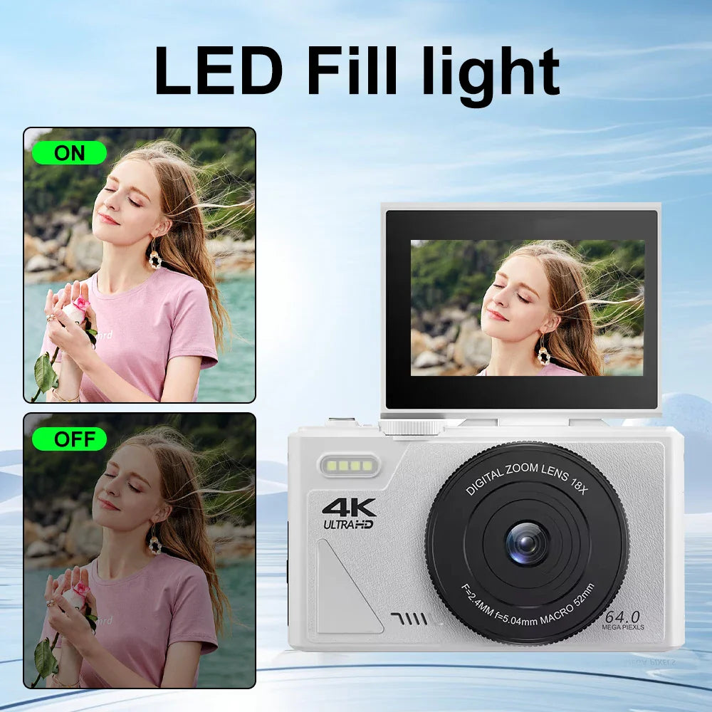 4K Flip Screen Vlog Camera