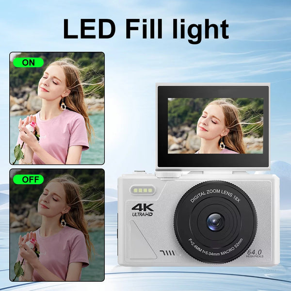 4K Flip Screen Vlog Camera